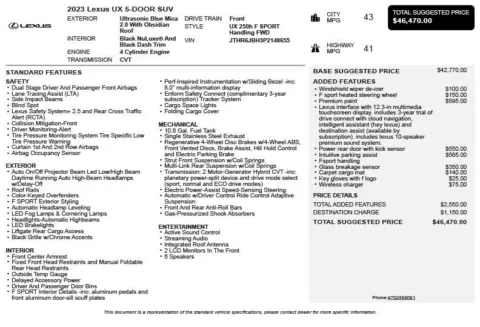 Another view of 2023 Lexus UX 250h F SPORT Handling for sale in Duluth, GA at Autoplex Atlanta