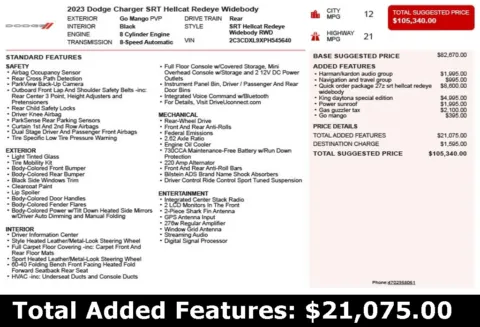 Another view of 2023 Dodge Charger SRT Hellcat Redeye Widebody for sale in Duluth, GA at Autoplex Atlanta