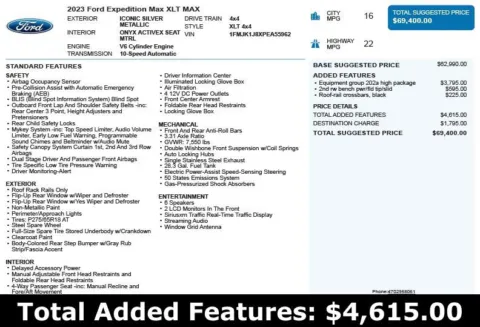 Another view of 2023 Ford Expedition Max XLT for sale in Duluth, GA at Autoplex Atlanta