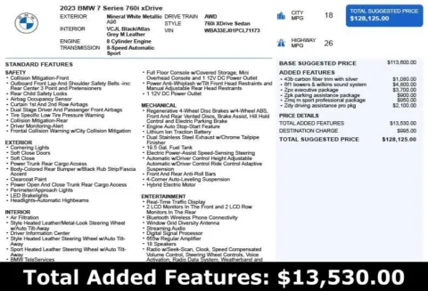 Another view of 2023 BMW 7 Series 760i xDrive for sale in Duluth, GA at Autoplex Atlanta