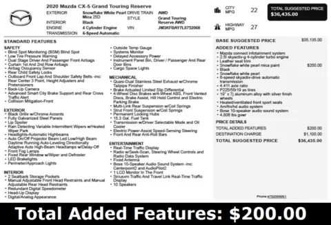 Another view of 2020 Mazda CX-5 Grand Touring Reserve for sale in Duluth, GA at Autoplex Atlanta