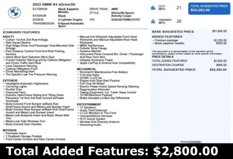 Another view of 2022 BMW X4 xDrive30i for sale in Duluth, GA at Autoplex Atlanta