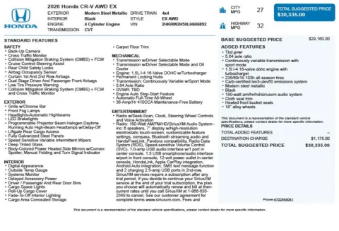 Another view of 2020 Honda CR-V EX for sale in Duluth, GA at Autoplex Atlanta