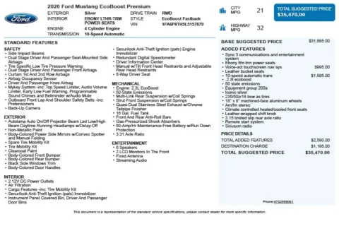 Another view of 2020 Ford Mustang EcoBoost Premium for sale in Duluth, GA at Autoplex Atlanta