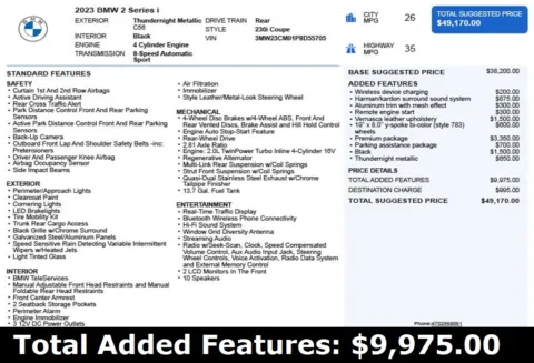 Another view of 2023 BMW 2 Series 230i for sale in Duluth, GA at Autoplex Atlanta