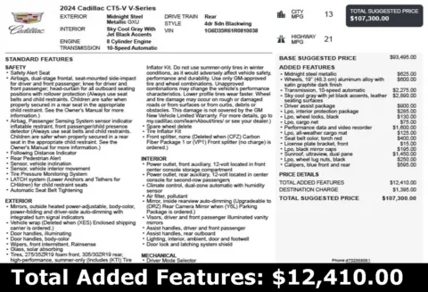 Another view of 2024 Cadillac CT5 V-Series for sale in Duluth, GA at Autoplex Atlanta