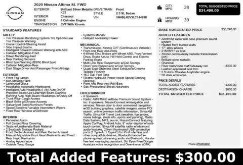 Another view of 2020 Nissan Altima 2.5 SL for sale in Duluth, GA at Autoplex Atlanta