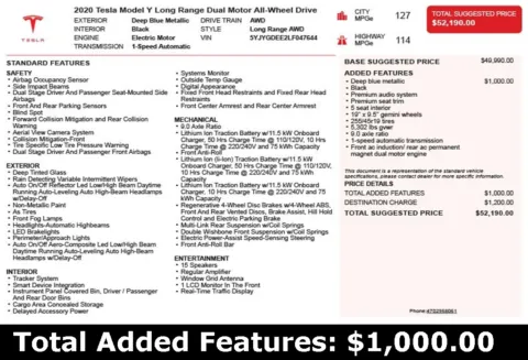 Another view of 2020 Tesla Model Y Long Range for sale in Duluth, GA at Autoplex Atlanta