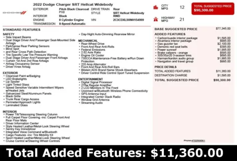 Another view of 2022 Dodge Charger SRT Hellcat Widebody for sale in Duluth, GA at Autoplex Atlanta
