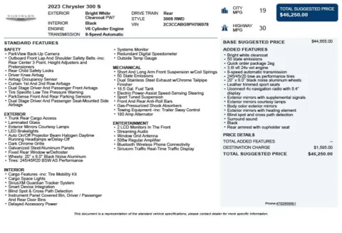 Another view of 2023 Chrysler 300 S for sale in Duluth, GA at Autoplex Atlanta