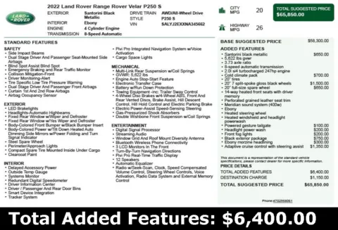 Another view of 2022 Land Rover Range Rover Velar S for sale in Duluth, GA at Autoplex Atlanta