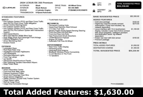Another view of 2024 Lexus RX 350 Premium for sale in Duluth, GA at Autoplex Atlanta