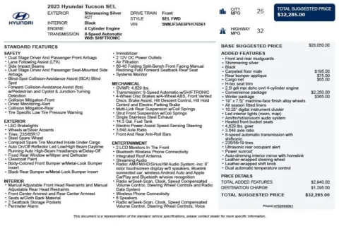 Another view of 2023 Hyundai Tucson SEL for sale in Duluth, GA at Autoplex Atlanta