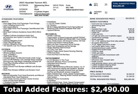 Another view of 2023 Hyundai Tucson SEL for sale in Duluth, GA at Autoplex Atlanta