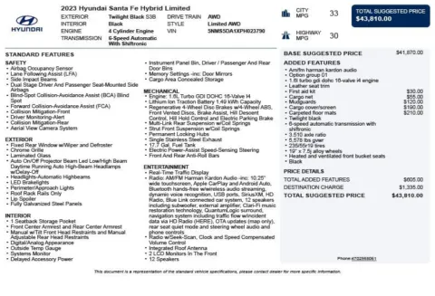 Another view of 2023 Hyundai Santa Fe Hybrid Limited for sale in Duluth, GA at Autoplex Atlanta