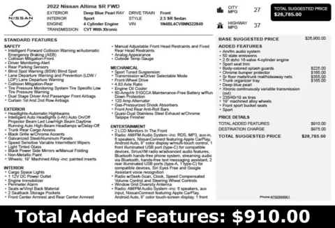 Another view of 2022 Nissan Altima 2.5 SR for sale in Duluth, GA at Autoplex Atlanta