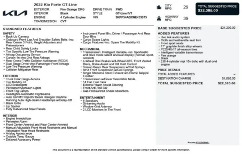 Another view of 2022 Kia Forte GT-Line for sale in Duluth, GA at Autoplex Atlanta