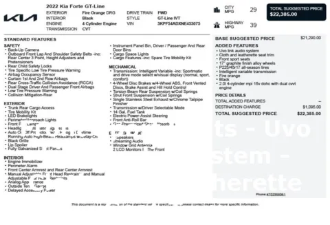 Another view of 2022 Kia Forte GT-Line for sale in Duluth, GA at Autoplex Atlanta