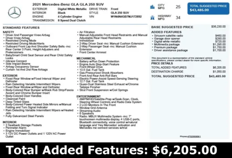 Another view of 2021 Mercedes-Benz GLA 250 for sale in Duluth, GA at Autoplex Atlanta