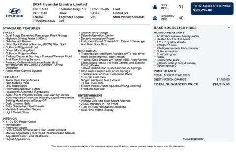 Another view of 2024 Hyundai Elantra Limited for sale in Duluth, GA at Autoplex Atlanta