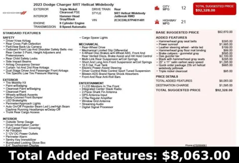 Another view of 2023 Dodge Charger SRT Hellcat Widebody for sale in Duluth, GA at Autoplex Atlanta