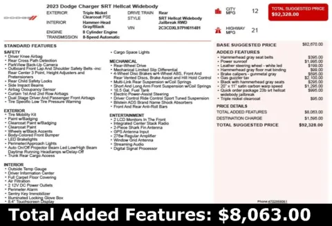 Another view of 2023 Dodge Charger SRT Hellcat Widebody for sale in Duluth, GA at Autoplex Atlanta
