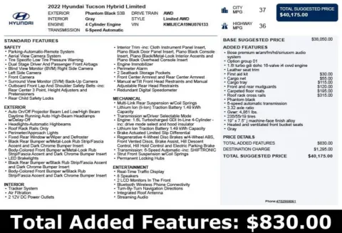 Another view of 2022 Hyundai Tucson Hybrid Limited for sale in Duluth, GA at Autoplex Atlanta