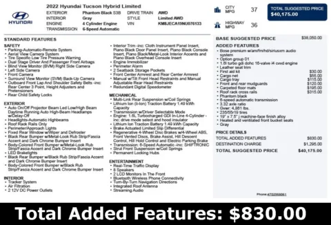 Another view of 2022 Hyundai Tucson Hybrid Limited for sale in Duluth, GA at Autoplex Atlanta