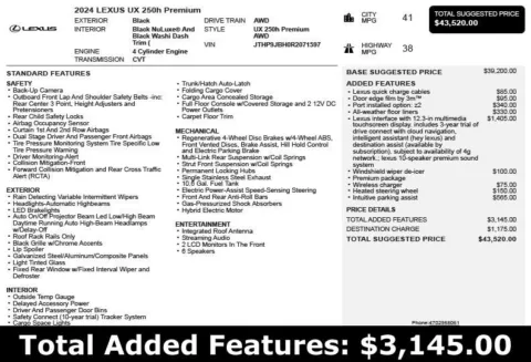 Another view of 2024 Lexus UX 250h Premium for sale in Duluth, GA at Autoplex Atlanta