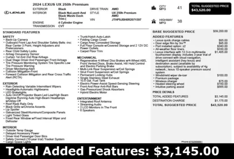 Another view of 2024 Lexus UX 250h Premium for sale in Duluth, GA at Autoplex Atlanta