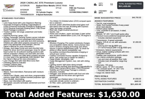 Another view of 2020 Cadillac XT5 Premium Luxury for sale in Duluth, GA at Autoplex Atlanta