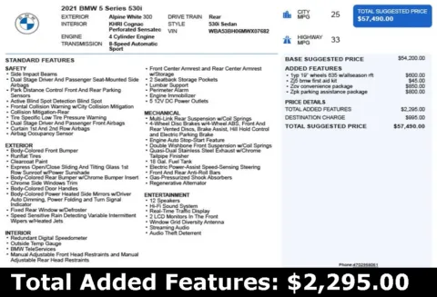Another view of 2021 BMW 5 Series 530i for sale in Duluth, GA at Autoplex Atlanta
