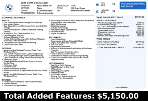 Another view of 2023 BMW 2 Series 228i for sale in Duluth, GA at Autoplex Atlanta