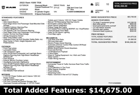 Another view of 2022 Ram 1500 TRX for sale in Duluth, GA at Autoplex Atlanta