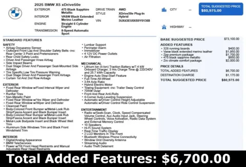 Another view of 2025 BMW X5 xDrive50e for sale in Duluth, GA at Autoplex Atlanta