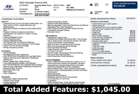 Another view of 2023 Hyundai Tucson SEL for sale in Duluth, GA at Autoplex Atlanta
