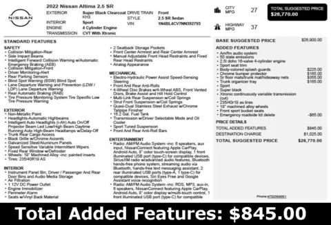 Another view of 2022 Nissan Altima 2.5 SR for sale in Duluth, GA at Autoplex Atlanta