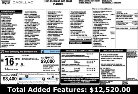 Another view of 2023 Cadillac Escalade Sport Platinum for sale in Duluth, GA at Autoplex Atlanta