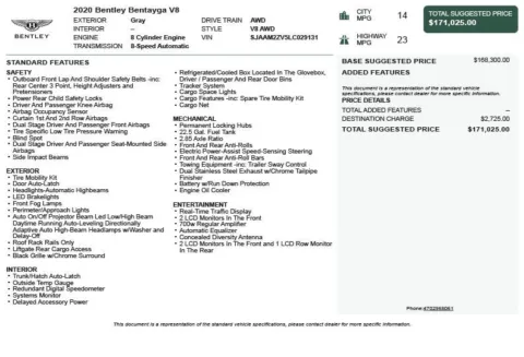 Another view of 2020 Bentley Bentayga V8 for sale in Duluth, GA at Autoplex Atlanta