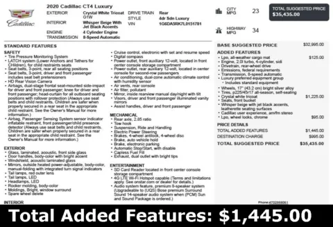 Another view of 2020 Cadillac CT4 Luxury for sale in Duluth, GA at Autoplex Atlanta