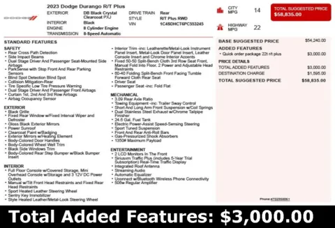 Another view of 2023 Dodge Durango R/T Plus for sale in Duluth, GA at Autoplex Atlanta