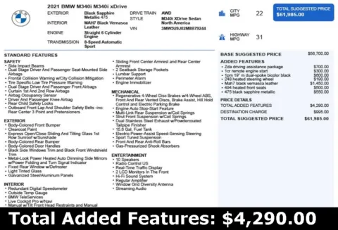 Another view of 2021 BMW 3 Series M340i xDrive for sale in Duluth, GA at Autoplex Atlanta