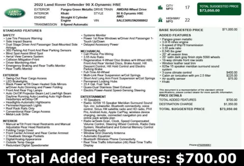 Another view of 2022 Land Rover Defender 90 X-Dynamic HSE for sale in Duluth, GA at Autoplex Atlanta