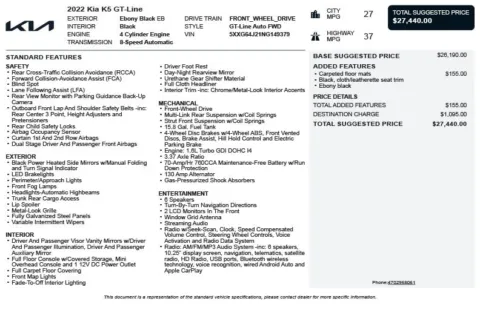 Another view of 2022 Kia K5 GT-Line for sale in Duluth, GA at Autoplex Atlanta