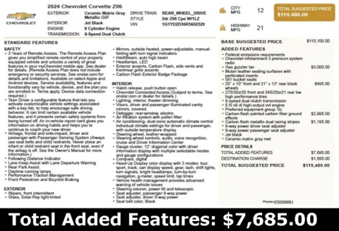 Another view of 2024 Chevrolet Corvette Z06 for sale in Duluth, GA at Autoplex Atlanta