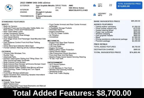 Another view of 2023 BMW 5 Series 540i xDrive for sale in Duluth, GA at Autoplex Atlanta