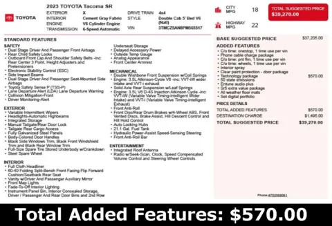 Another view of 2023 Toyota Tacoma SR for sale in Duluth, GA at Autoplex Atlanta