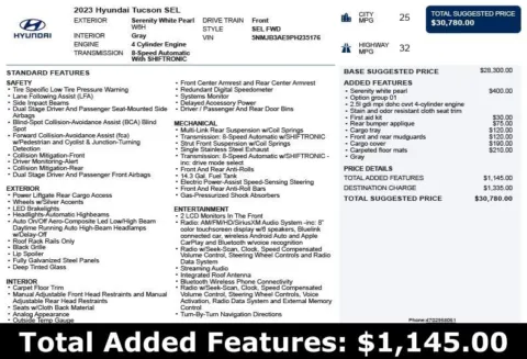 Another view of 2023 Hyundai Tucson SEL for sale in Duluth, GA at Autoplex Atlanta