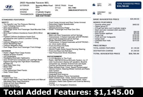Another view of 2023 Hyundai Tucson SEL for sale in Duluth, GA at Autoplex Atlanta
