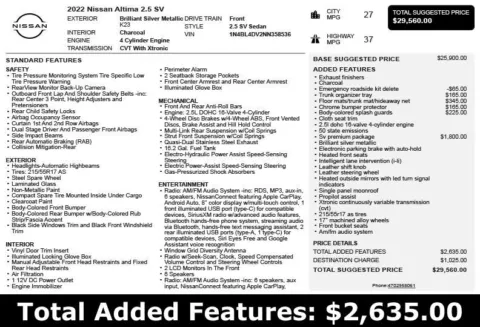 Another view of 2022 Nissan Altima 2.5 SV for sale in Duluth, GA at Autoplex Atlanta